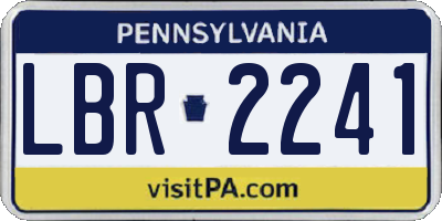 PA license plate LBR2241