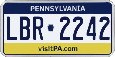PA license plate LBR2242