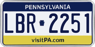 PA license plate LBR2251