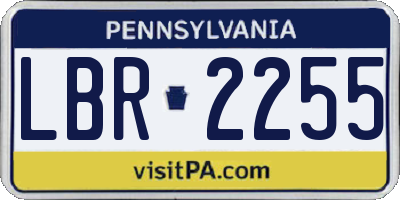 PA license plate LBR2255