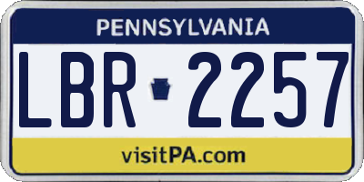PA license plate LBR2257