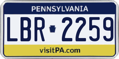 PA license plate LBR2259
