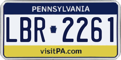 PA license plate LBR2261