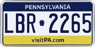 PA license plate LBR2265