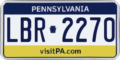 PA license plate LBR2270
