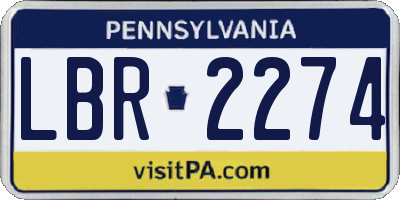 PA license plate LBR2274