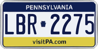 PA license plate LBR2275