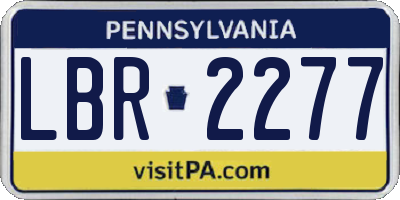 PA license plate LBR2277