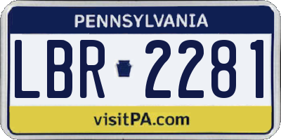 PA license plate LBR2281