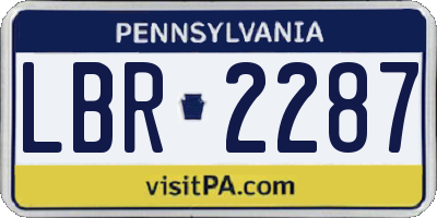 PA license plate LBR2287