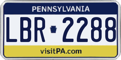 PA license plate LBR2288