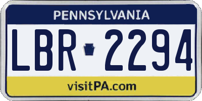 PA license plate LBR2294