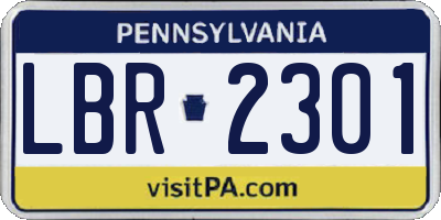 PA license plate LBR2301