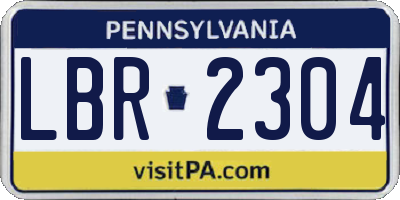 PA license plate LBR2304