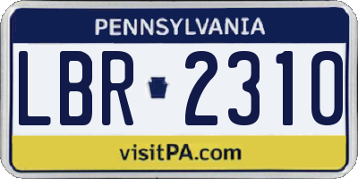 PA license plate LBR2310
