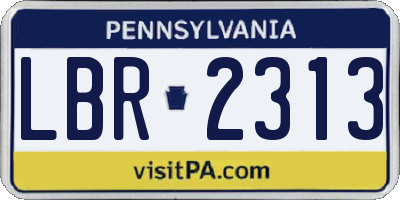 PA license plate LBR2313