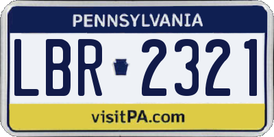 PA license plate LBR2321