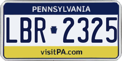 PA license plate LBR2325