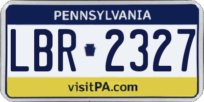 PA license plate LBR2327