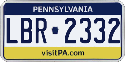 PA license plate LBR2332
