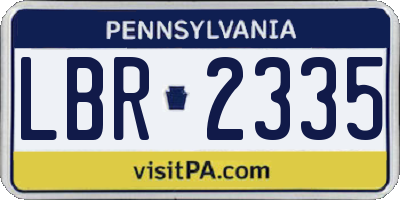 PA license plate LBR2335
