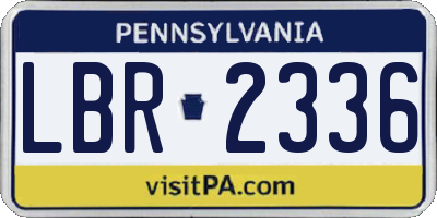 PA license plate LBR2336