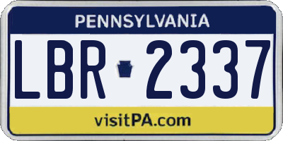 PA license plate LBR2337