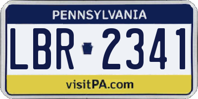 PA license plate LBR2341