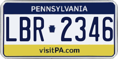 PA license plate LBR2346