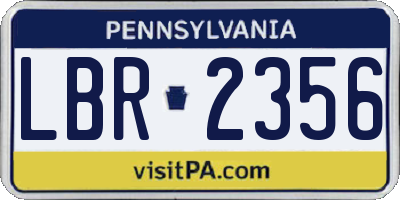 PA license plate LBR2356