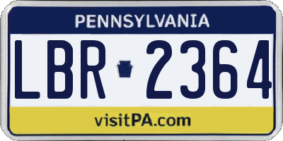 PA license plate LBR2364