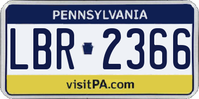 PA license plate LBR2366