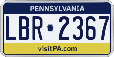 PA license plate LBR2367