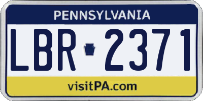 PA license plate LBR2371