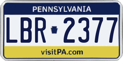 PA license plate LBR2377