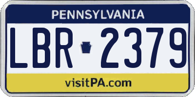 PA license plate LBR2379