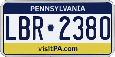 PA license plate LBR2380