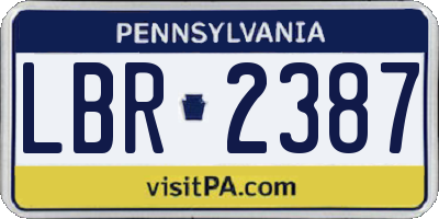 PA license plate LBR2387