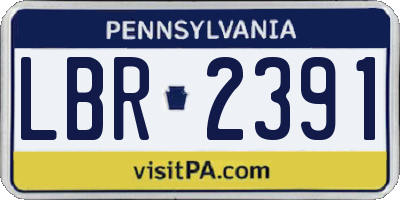 PA license plate LBR2391