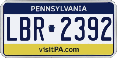 PA license plate LBR2392