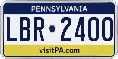 PA license plate LBR2400