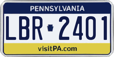 PA license plate LBR2401