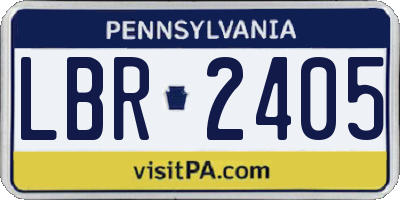 PA license plate LBR2405