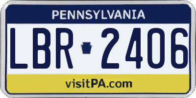 PA license plate LBR2406