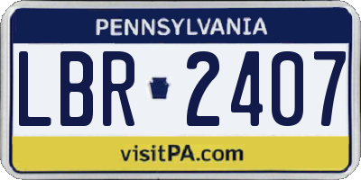 PA license plate LBR2407