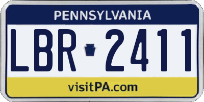 PA license plate LBR2411
