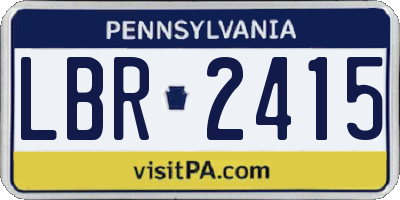 PA license plate LBR2415