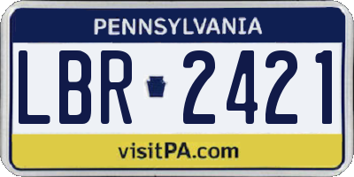 PA license plate LBR2421