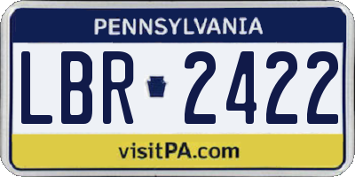PA license plate LBR2422