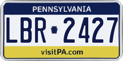 PA license plate LBR2427